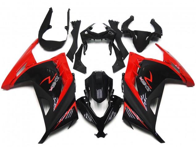 2013-2017 Kawasaki Ninja 300 Motorcycle Fairings - Red Glossy Black Canada