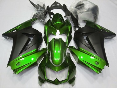 Purchase 2008-2012 Kawasaki Ninja 250 Motorcycle Fairings - Green Matte Black Canada
