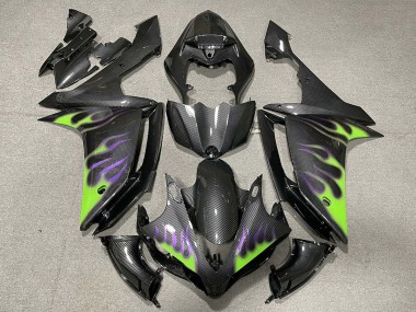Purchase 2007-2008 Yamaha R1 Motorcycle Fairings - Carbon Fiber Green Purple Flame Canada