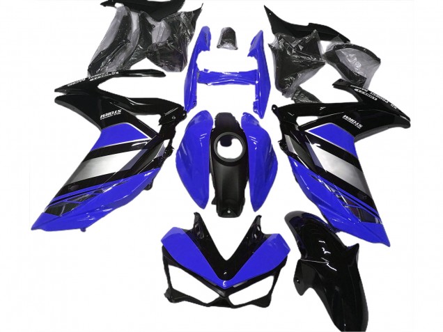 2015-2018 Yamaha R3 Motorcycle Fairing - Blue Silver Glossy Black Yamalube Canada