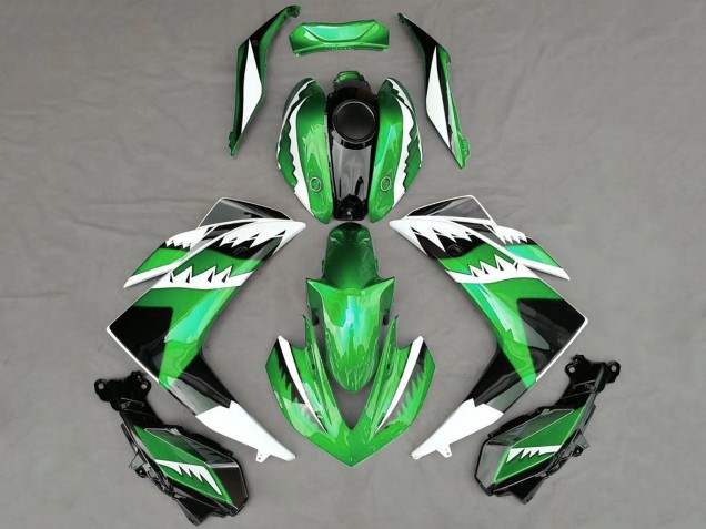2015-2018 Yamaha R3 Motorcycle Fairings - Green White Black Shark Canada