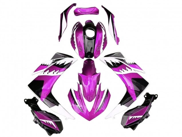 2015-2018 Yamaha R3 Motorcycle Fairings - Pink White Glossy Black Shark Canada