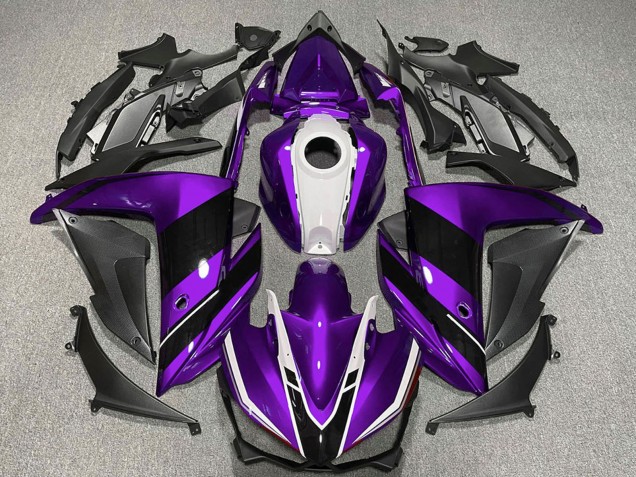 2015-2018 Yamaha R3 Motorcycle Fairings - Purple White Glossy Black Canada