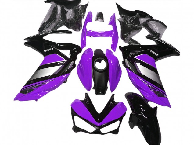 2015-2018 Yamaha R3 Motorcycle Fairings - Purple Silver Glossy Black Canada