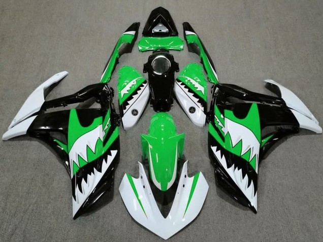 2015-2018 Yamaha R3 Motorcycle Fairings - White Green Black Shark Canada