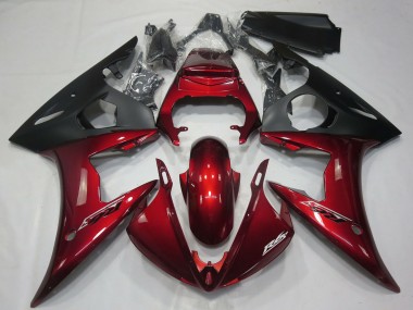 Purchase 2005 Yamaha R6 Motorcycle Fairings - Dark Red Matte Black Canada