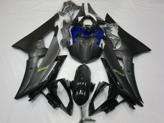 2008-2016 Yamaha R6 Motorcycle Fairings - Glossy Black Matte Black Blue Gold Decals Canada