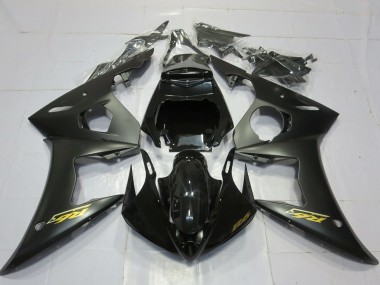 Purchase 2003-2004 Yamaha R6 Motorcycle Fairings - Glossy Black Matte Black Gold Decals Canada