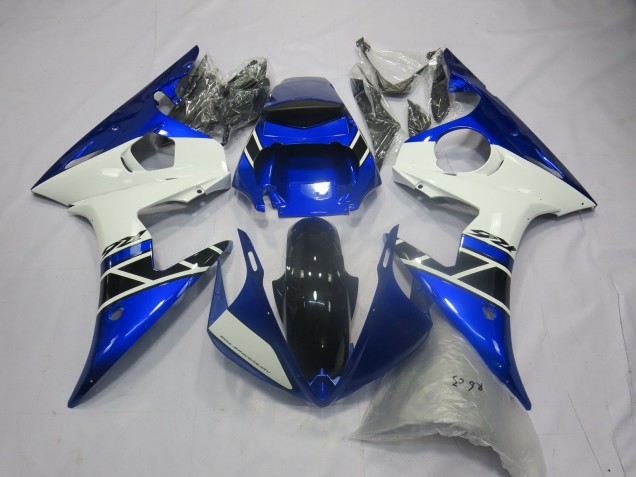 2005 Yamaha R6 Motorcycle Fairings - Blue White Glossy Black Canada