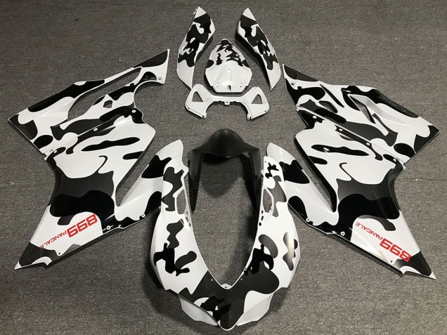 2011-2014 Ducati 899 Motorcycle Fairings - White Black Camouflage Canada