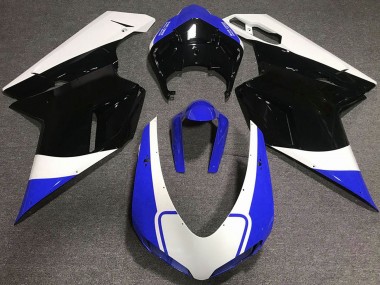 Purchase 2007-2014 Ducati 848 1098 1198 Motorcycle Fairing - White Blue Glossy Black Canada