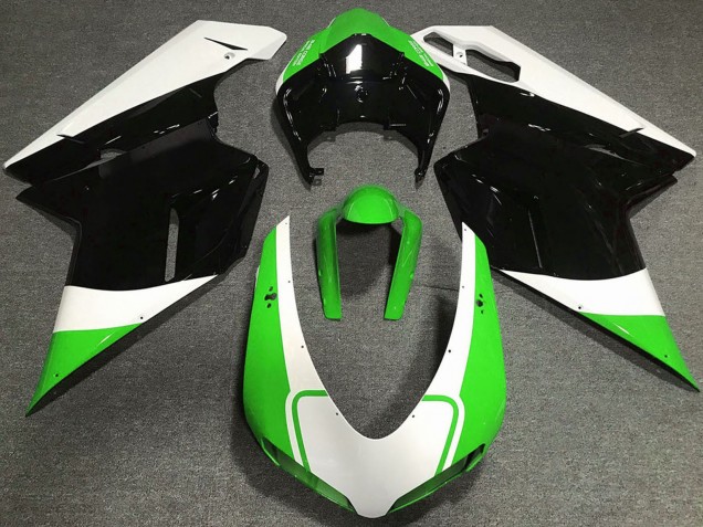 2007-2014 Ducati 848 1098 1198 Motorcycle Fairings - White Green Glossy Black Canada