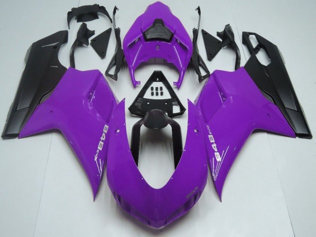 2007-2014 Ducati 848 Motorcycle Fairings - Purple Matte Black Canada