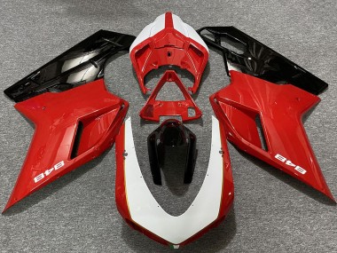 Purchase 2007-2014 Ducati 848 Motorcycle Fairings - White Red Glossy Black Canada