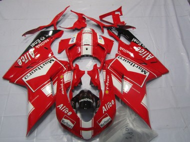 Purchase 2007-2014 Ducati 848 1098 1198 Motorcycle Fairings - White Red Glossy Black Marlboro Alice Canada