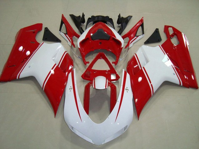 2007-2014 Ducati 848 1098 1198 Motorcycle Fairings - White Red Canada