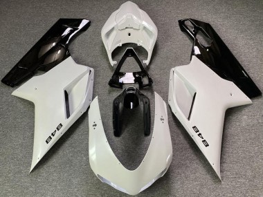 Purchase 2007-2014 Ducati 848 Motorcycle Fairings - Pearl White Glossy Black Canada