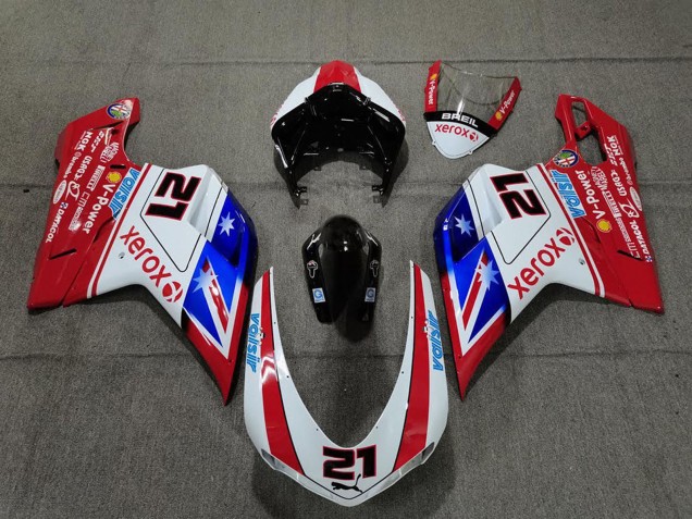 2007-2014 Ducati 848 1098 1198 Motorcycle Fairings - White Red Blue Glossy Black Xerox Valsir 21 Canada