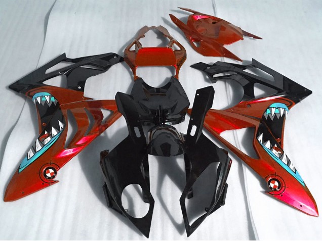 2017-2018 BMW S1000RR Motorcycle Fairings - Red Glossy Black Shark Canada