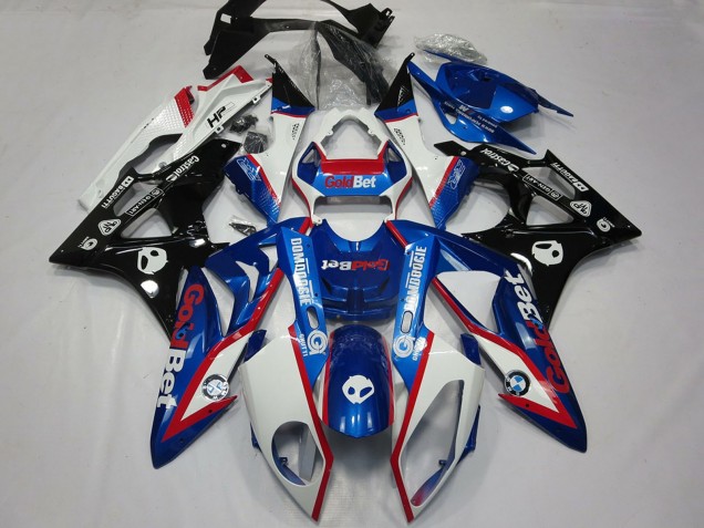 2009-2014 BMW S1000RR Motorcycle Fairings - White Red Blue Glossy Black GoldBet HP Canada