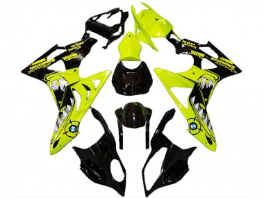Purchase 2009-2014 BMW S1000RR Motorcycle Fairings - High Viz Yellow Glossy Black Shark Canada