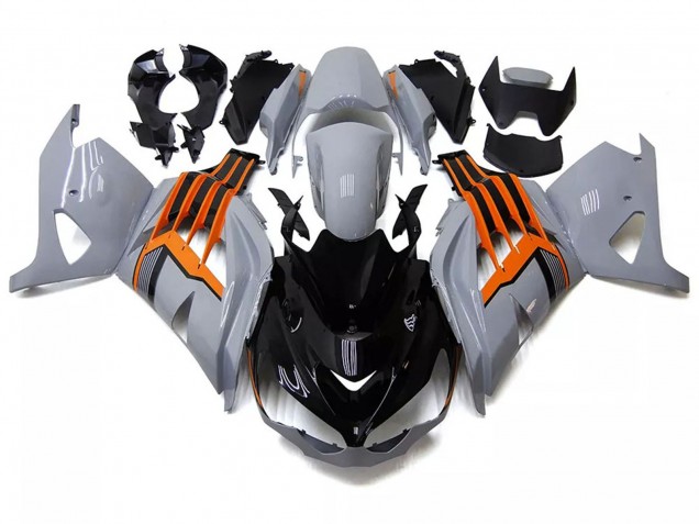 2012-2024 Kawasaki ZX14R ZZR1400 Motorcycle Fairings - Nardo Grey Orange Black Canada