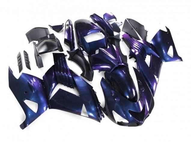 2006-2011 Kawasaki ZX14R ZZR1400 Motorcycle Fairings - Chameleon Blue Purple Canada