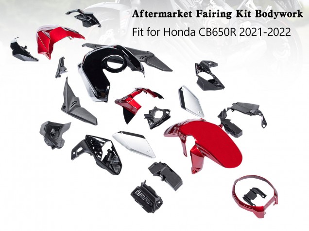 2019-2022 Honda CB650R Motorcycle Fairings - Black Red Silver Canada
