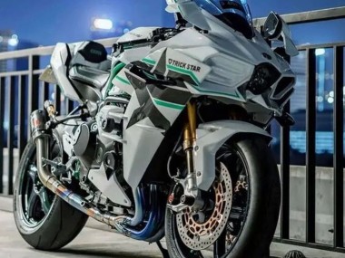 Purchase 2015-2022 Kawasaki Ninja H2 Motorcycle Fairings - White with Green Lines Canada