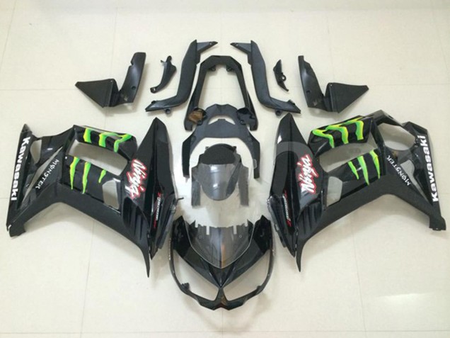 2010-2016 Kawasaki Z1000SX Motorcycle Fairings - Glossy Black Green Monster Canada