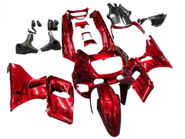Purchase 1998-2003 Kawasaki ZZR600 Motorcycle Fairings - Red with Black Flame Canada