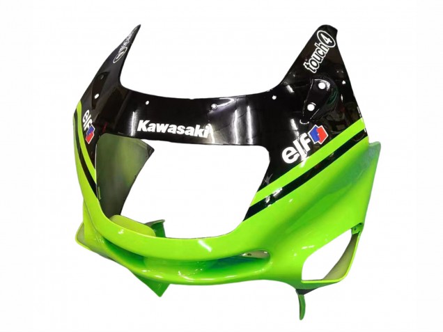 1993-2007 Kawasaki ZZR400 Motorcycle Fairings - Green Glossy Black Blue Monster Elf Touch4 Bridgestone Canada