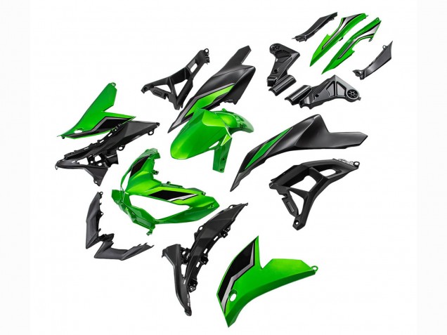 2021-2024 Kawasaki Versys 650 Motorcycle Fairings - Green Glossy Black Canada