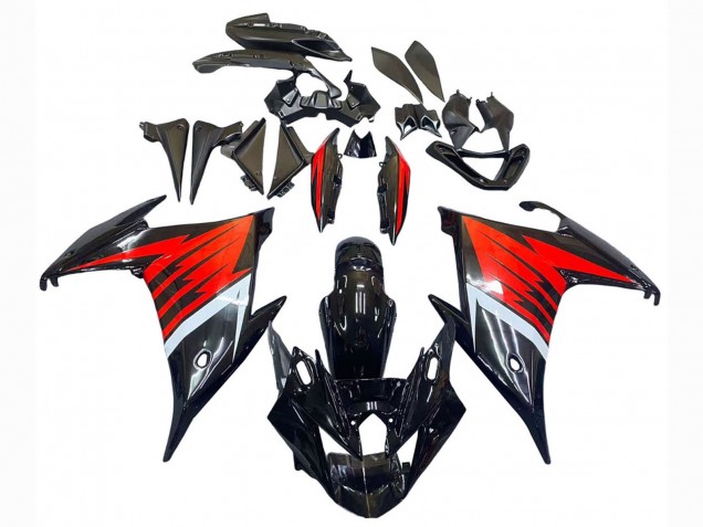 2009-2015 Yamaha FZ6R Motorcycle Fairing - Black Red White Canada