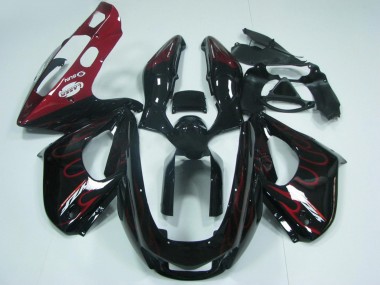 Purchase 1997-2007 Yamaha YZF 1000R Thunderace Motorcycle Fairings - Black with Red Flame Canada