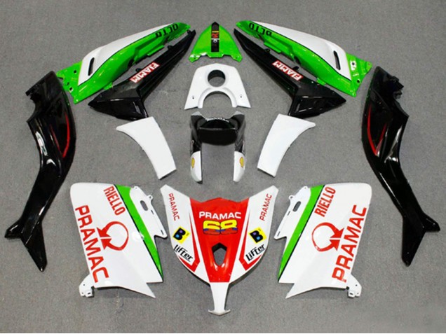 2012-2014 Yamaha TMAX530 Motorcycle Fairings - White Red Green Pramac Fiamm Canada