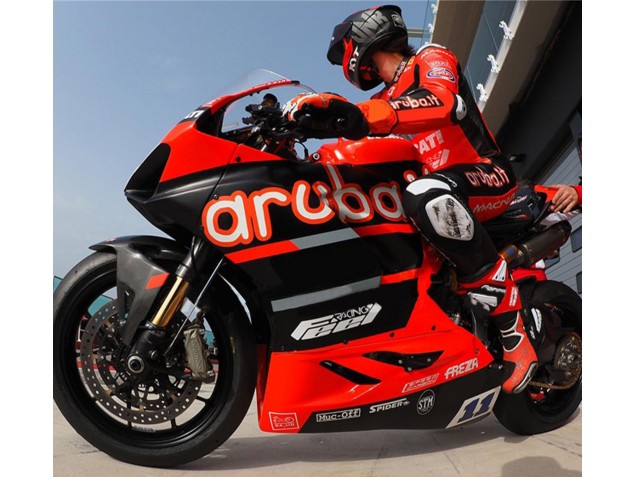 2018-2019 Ducati Panigale V4 V4S Motorcycle Fairings - Red Glossy Black Aruba 11 Canada