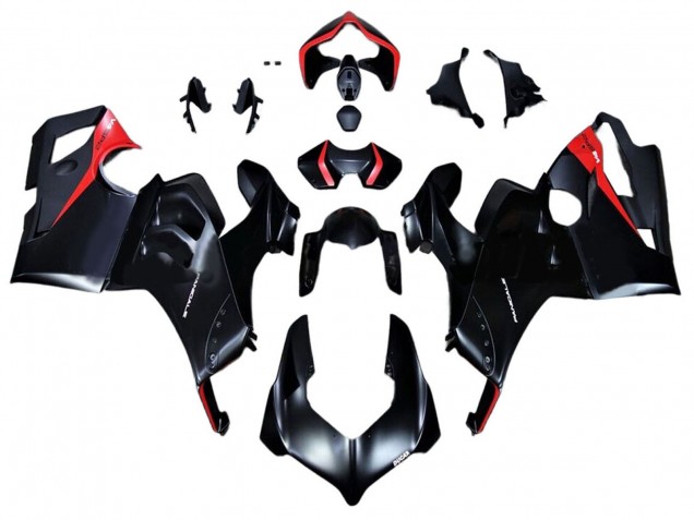 2020-2021 Ducati Panigale V4 V4S Motorcycle Fairings - Glossy Black Red Canada