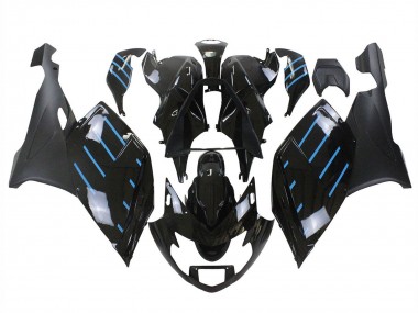 Purchase 2005-2010 BMW K1200S Motorcycle Fairings - Glossy Black Matte Black Blue Lines Canada