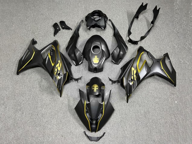 2023-2024 BMW S1000RR Motorcycle Fairings - Gold Black Carbon Fiber Canada