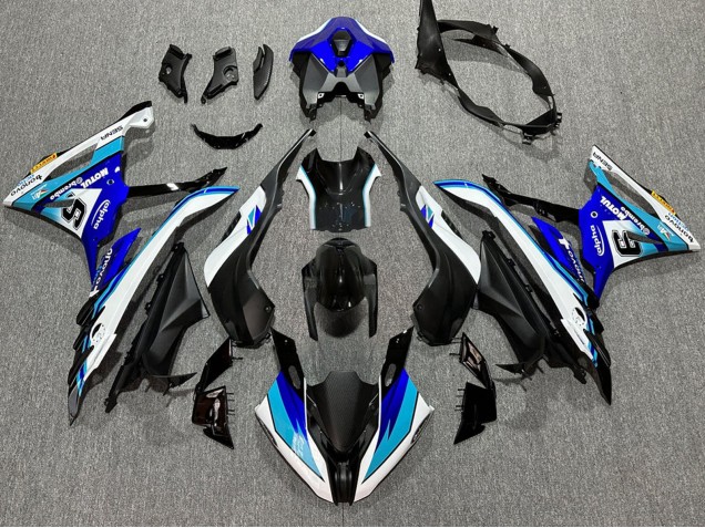 2023-2024 BMW S1000RR Motorcycle Fairings - White Blue Matte Black Motul Canada
