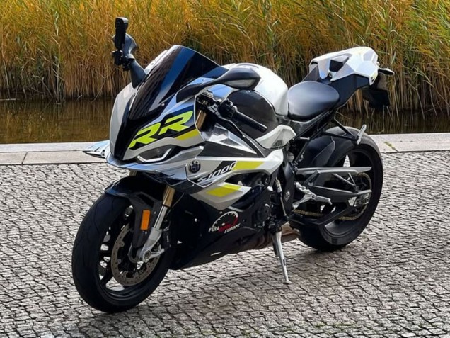 2023-2024 BMW S1000RR Motorcycle Fairings - Silver Yellow Carbon Fiber Canada