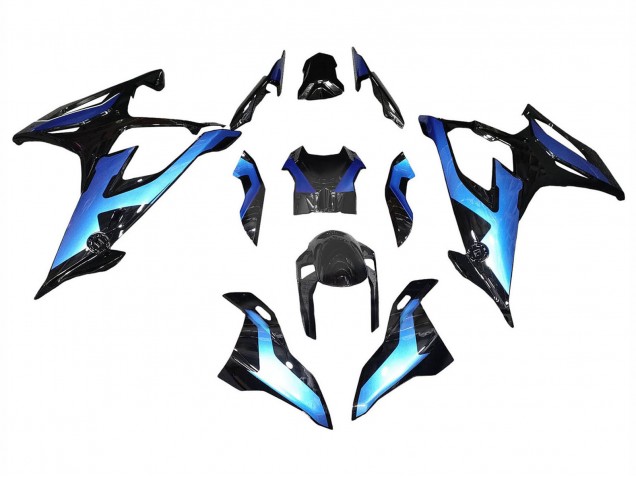 2019-2022 BMW S1000RR Motorcycle Fairings - Black Gradient Blue Canada