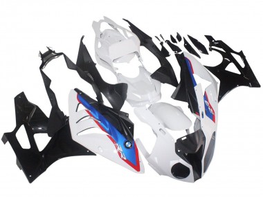Purchase 2009-2014 BMW S1000RR Motorcycle Fairings - White Red Blue Glossy Black HP Becker Carbon Canada