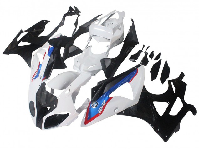 2009-2014 BMW S1000RR Motorcycle Fairings - White Red Blue Glossy Black HP Becker Carbon Canada