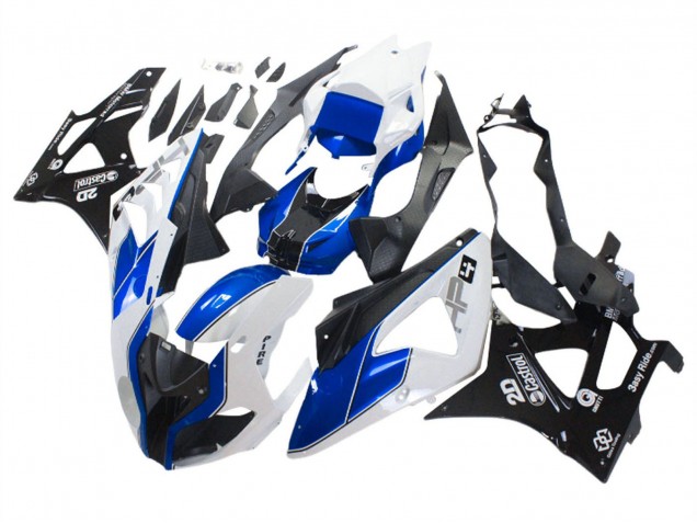 2009-2014 BMW S1000RR Motorcycle Fairings - White Blue Glossy Black Castrol Canada
