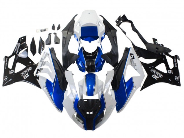 2009-2014 BMW S1000RR Motorcycle Fairings - White Blue Glossy Black Castrol Canada