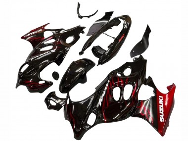 Purchase 2004-2006 Suzuki GSX600F/GSX750F Motorcycle Fairings - Glossy Black Red Flame Canada