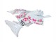 2023-2026 Kawasaki ZX6R Motorcycle Fairings - Black White with Flower Canada