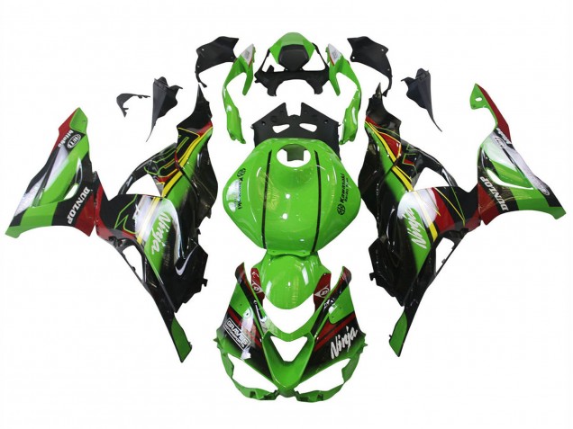 2023-2026 Kawasaki ZX6R Motorcycle Fairings - Green Black Red Yellow Dunlop Canada